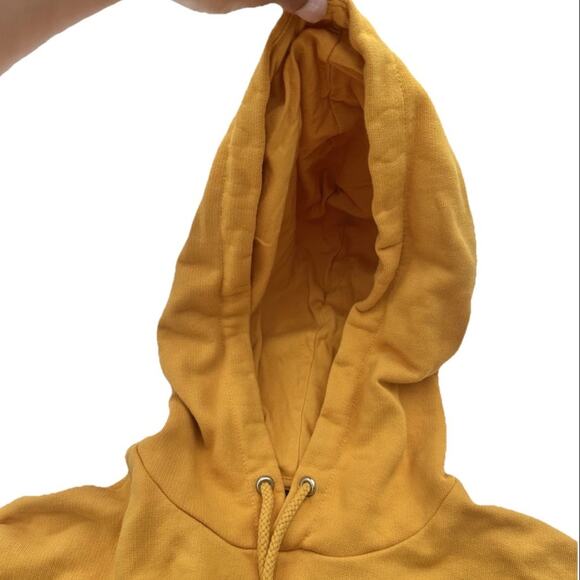 ASOS Mens Hooded Sweatshirt In Mustard Yellow Size XXS Hoodie Teen Basic Skater - Picture 4 of 7